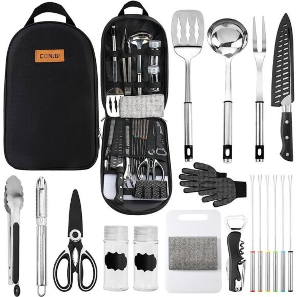 Camping Cookware Storage Bag - Camping Cooking Utensils Set Bag Camping Tool